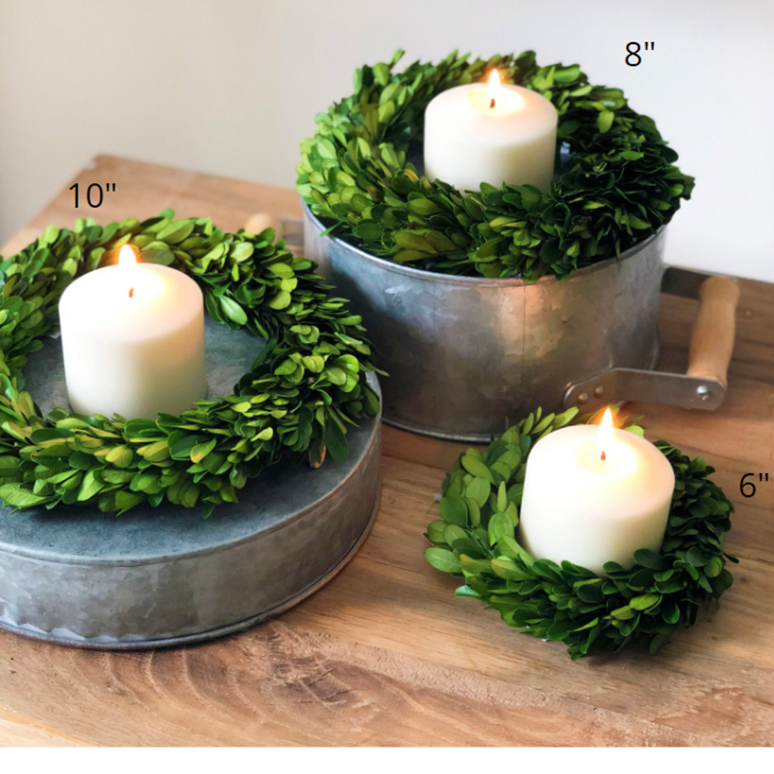 Preserved Boxwood Candle Rings