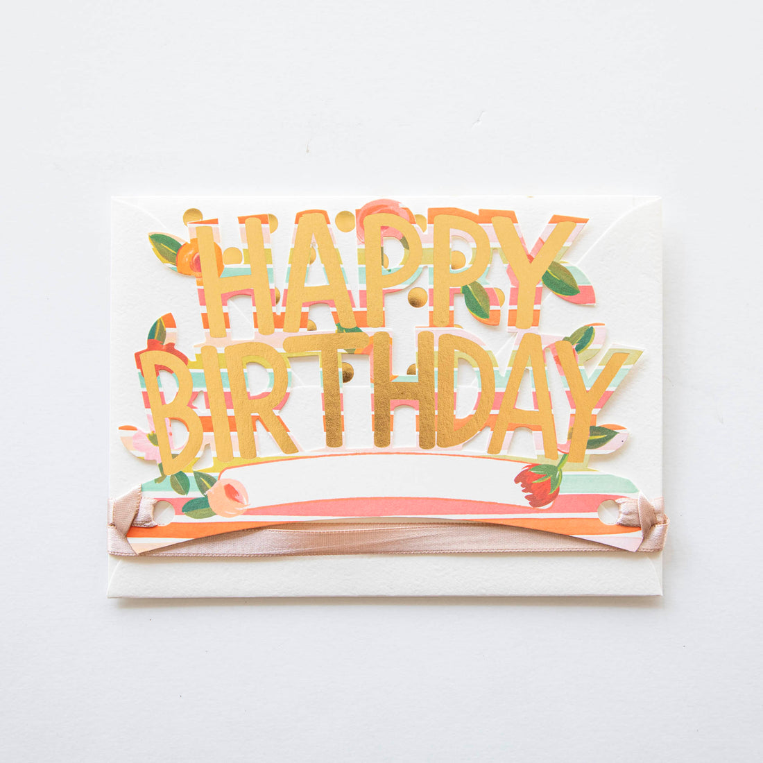 Wearable Happy Birthday Stripes Crown Card