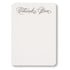 A white Thank You Script- Boxed Tails notecard with black lettering by Folio Press & Paperie.