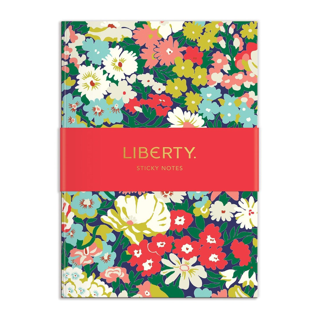 A Liberty Sticky Notes Hardcover Book with a floral pattern and the word Liberty London from Chronicle Books.