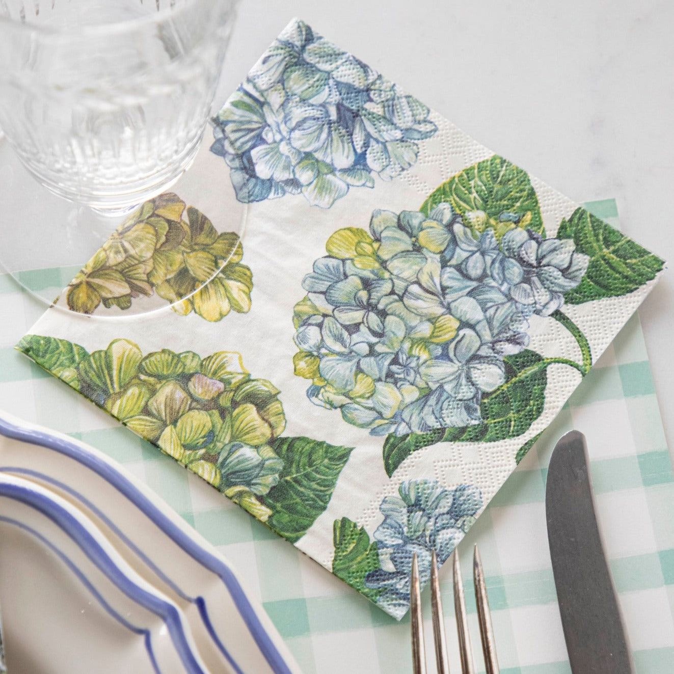 Hester &amp; Cook Hydrangea Napkins are perfect for garden parties.