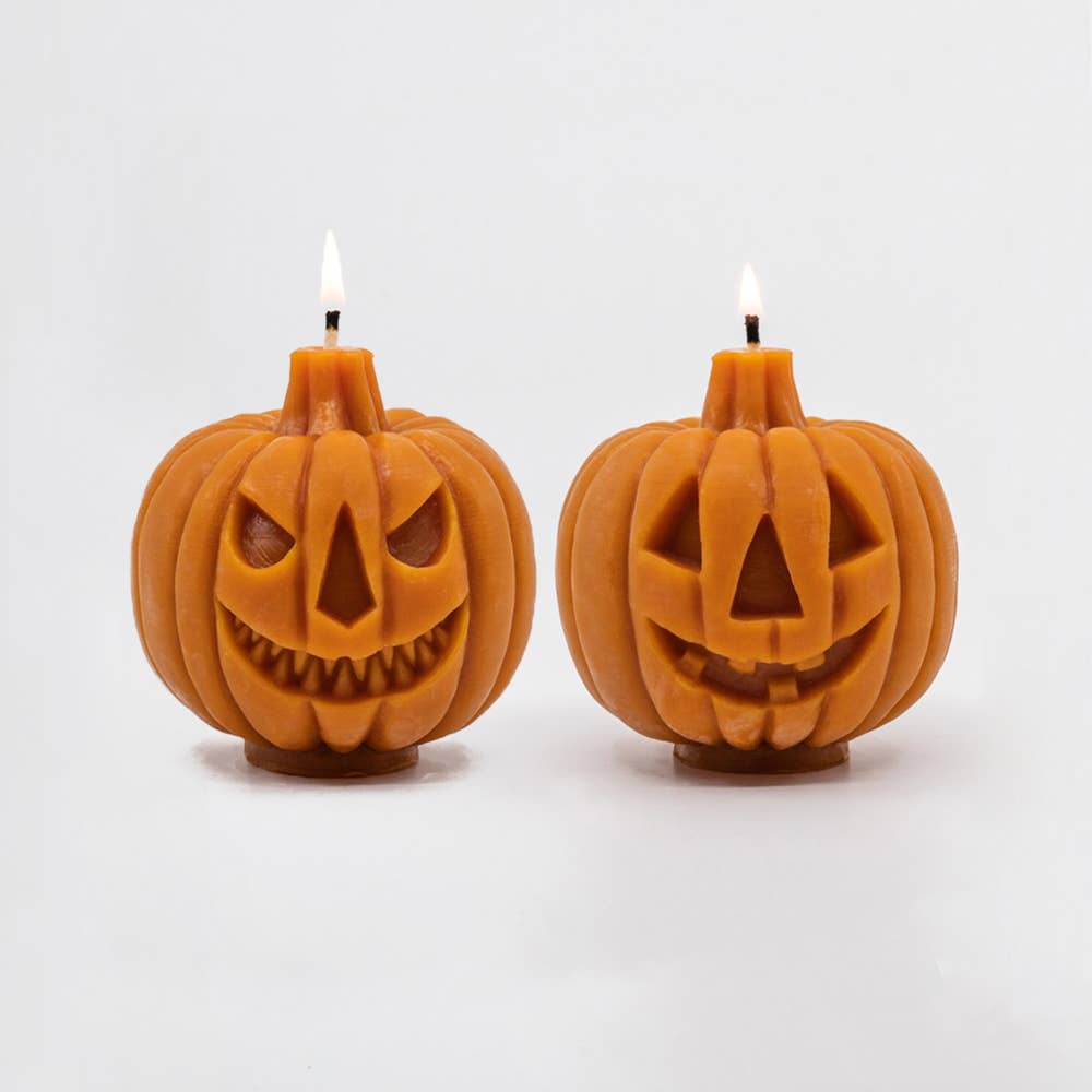 Beeswax Two-Faced Jack-O-Lantern