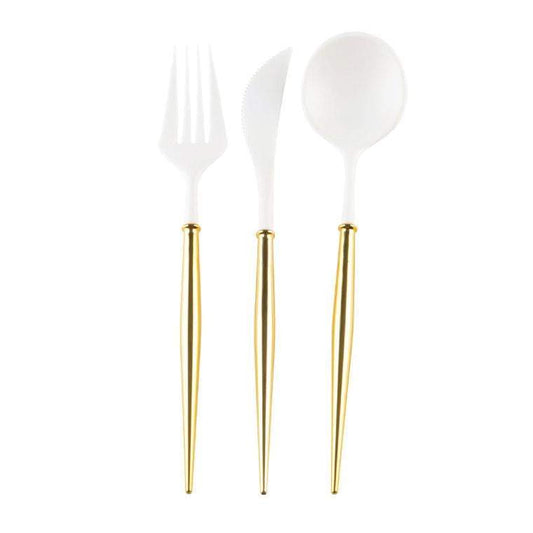 White/Gold Cutlery Set