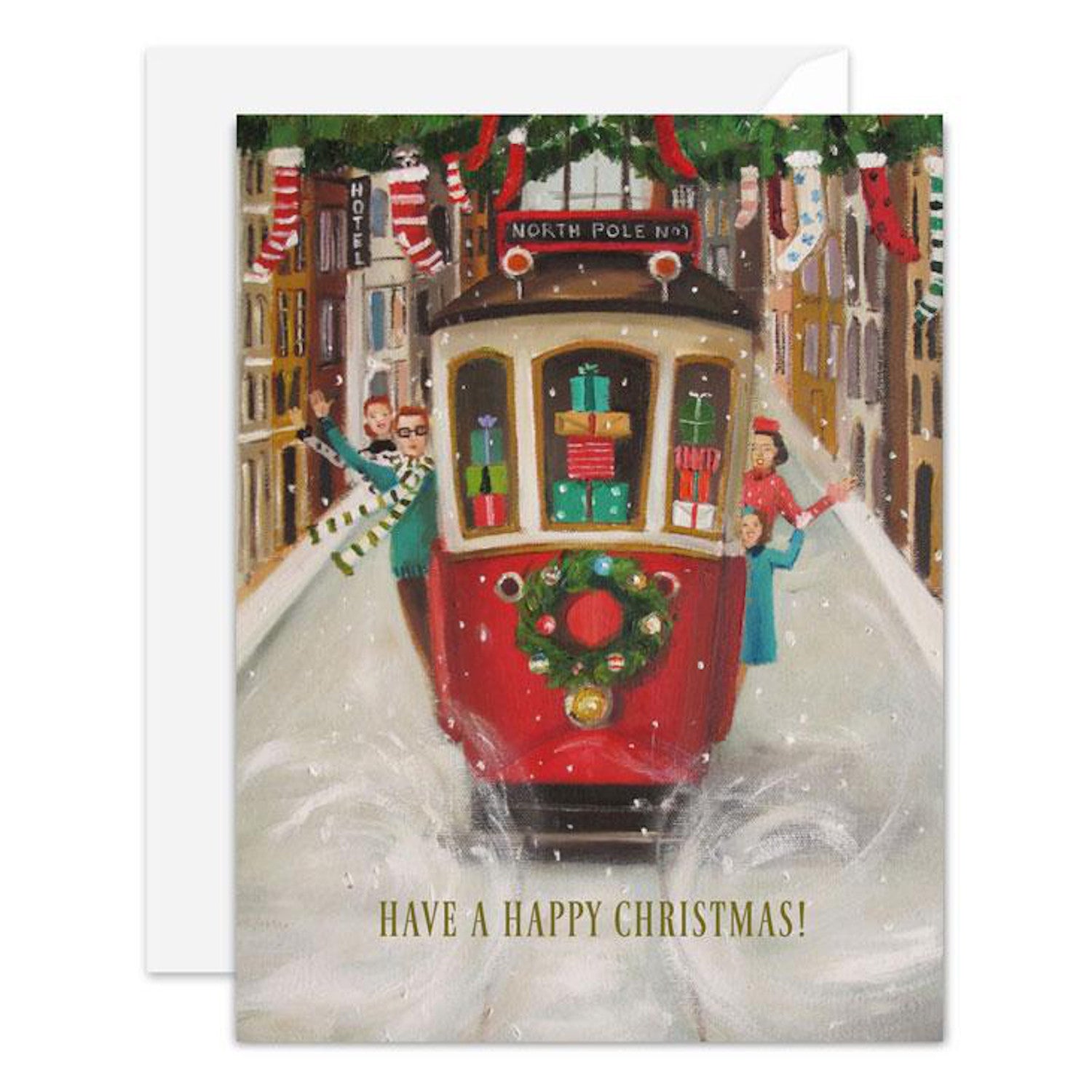 The Peppermint Family Christmas Trolley Boxed Set of 8 Cards