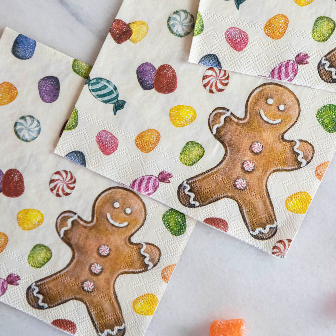 Hester &amp; Cook Gingerbread Napkins adding holiday cheer.