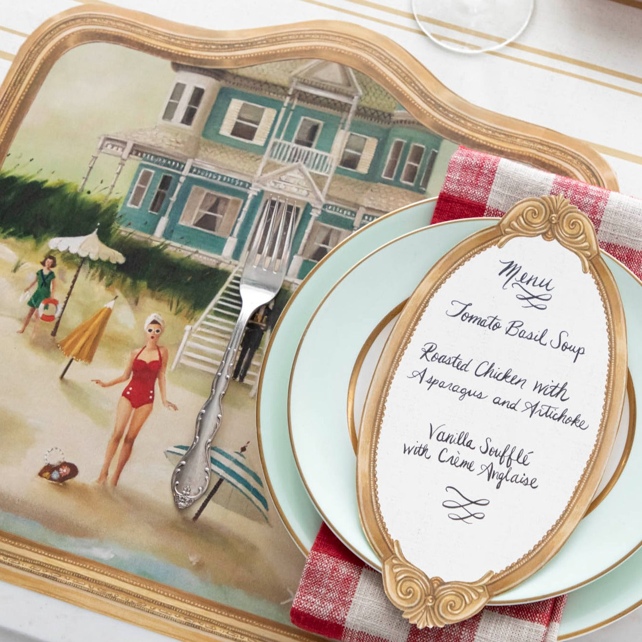 Antique Gold Frame Table Card