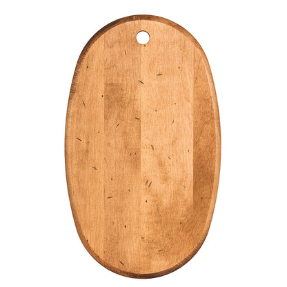 The Maple Oval Serving Board featuring a small hole at the top.