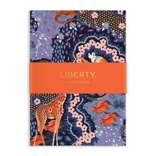 A Liberty Sticky Notes Hardcover Book with a floral pattern and the word Liberty London from Chronicle Books.