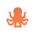 An orange party Octopus Napkin from Meri Meri on a white background.