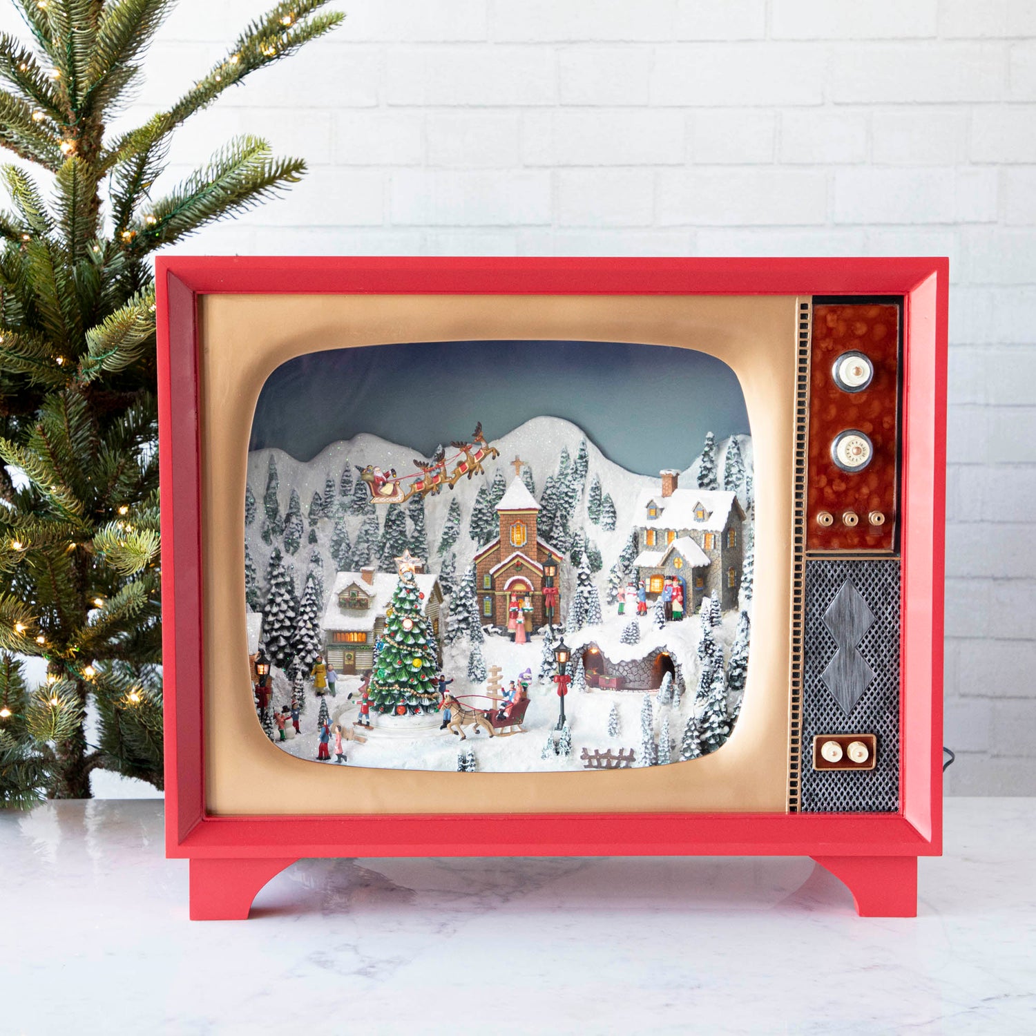 Retro Oversized TV Scene with Adaptor