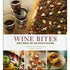 A cookbook cover titled "Wine Bites" by Chronicle Books featuring an image of a caramelized onion tart and glasses of red wine, with additional photos of appetizers including a cheese plate.